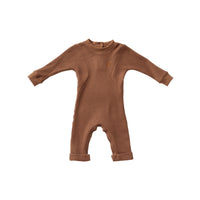 Hey Kid Tan Waffle Knit Onesie