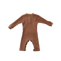 Hey Kid Tan Waffle Knit Onesie