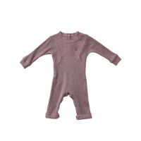 Hey Kid Lavender Waffle Knit Onesie