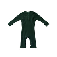 Hey Kid Green Waffle Knit Onesie