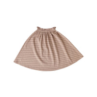 Hey Kid Striped Embroidered Pocket Skirt (Tan)