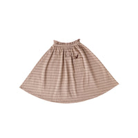 Hey Kid Striped Embroidered Pocket Skirt (Tan)