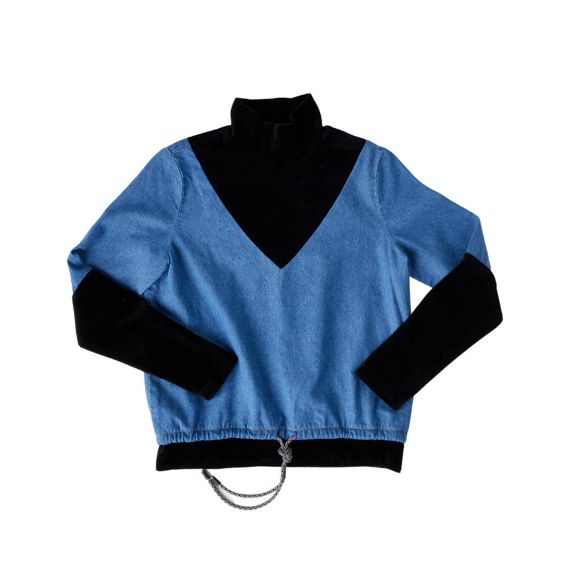 Hey Kid Denim and Corduroy Top with Pocket Detail