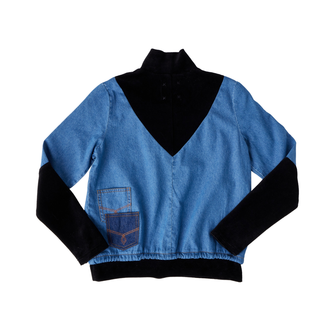 Hey Kid Denim and Corduroy Top with Pocket Detail