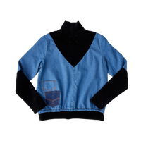 Hey Kid Denim and Corduroy Top with Pocket Detail