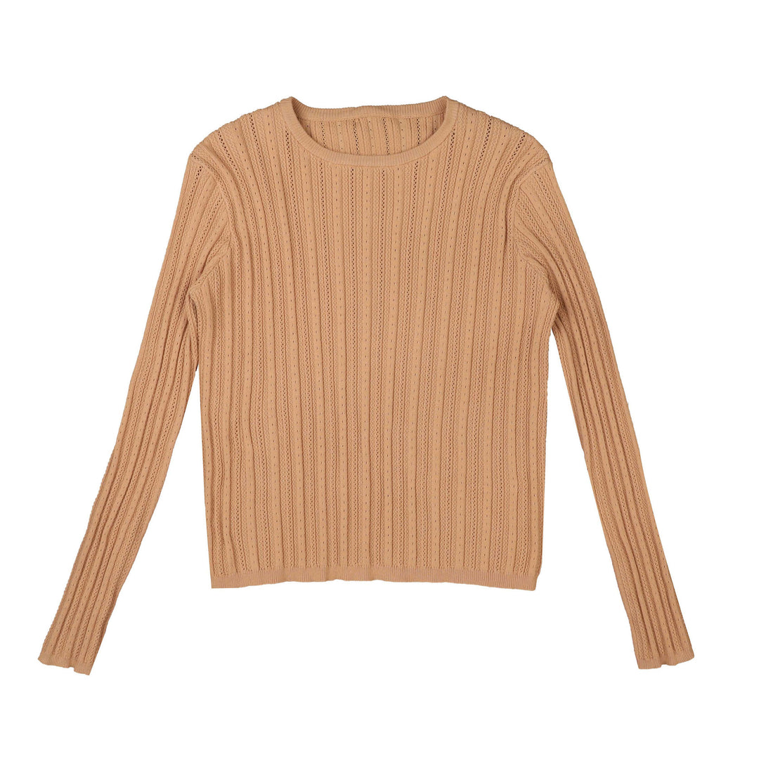 HEV Peach Basic Ribbed Knit Textured Shell