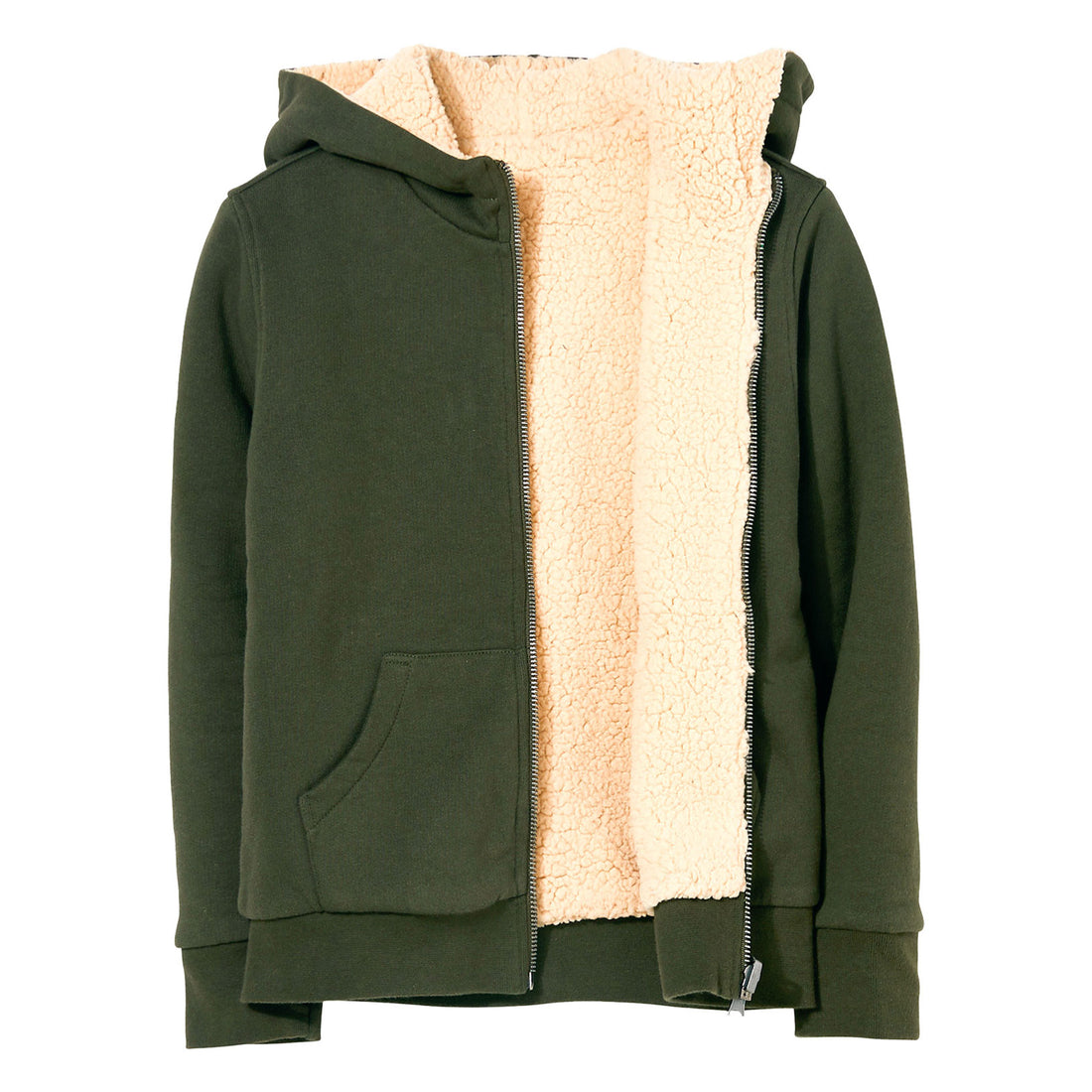 Finger in the Nose Dark Khaki Reversible Zipped Hoodie