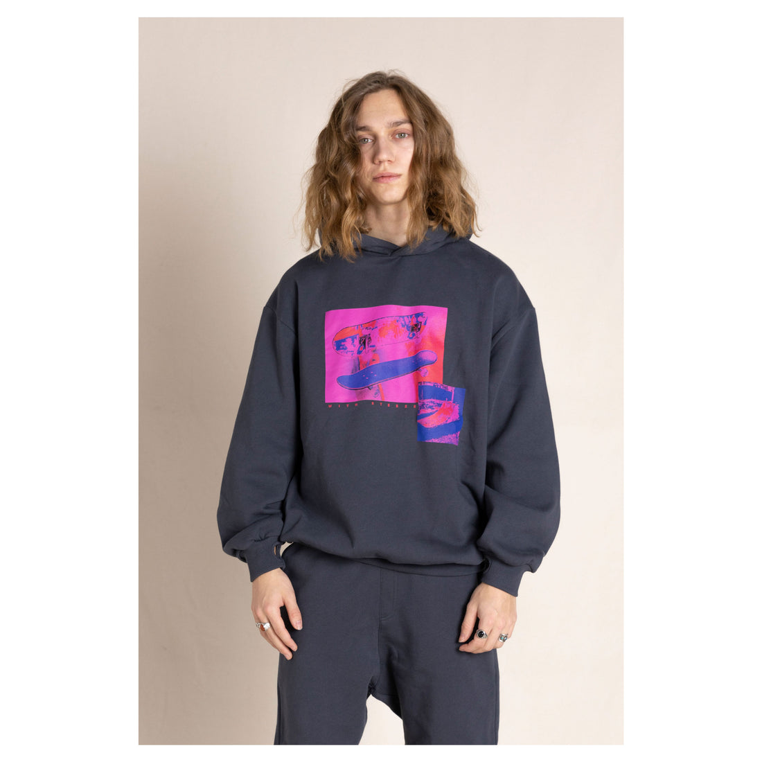 Finger in the Nose Horst Winter Black Pink Skate Hooded Sweater
