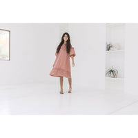 A4 Pink Openwork Hem Dress