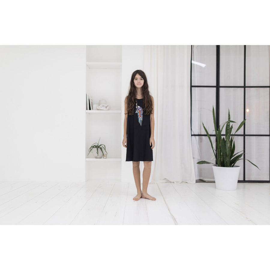 Ava and Lu Black Peacock Embroidered Jumper