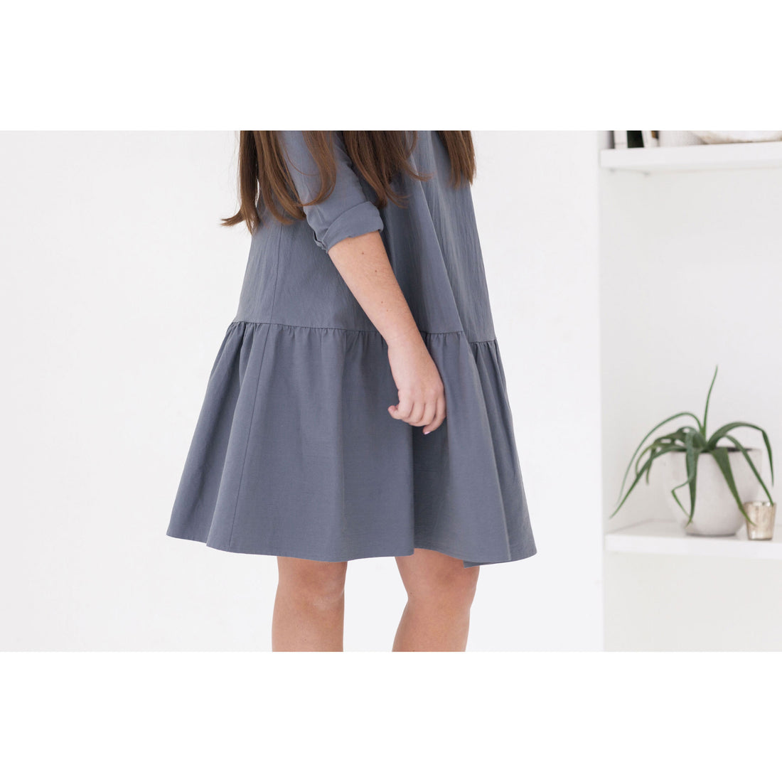 Ava and Lu Grey Dropwaist Dress