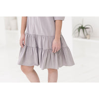 Ava and Lu Grey Dropwaist Tiered Dress