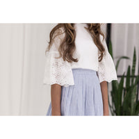 Ava and Lu Chambray Stripe Double Pleated Skirt
