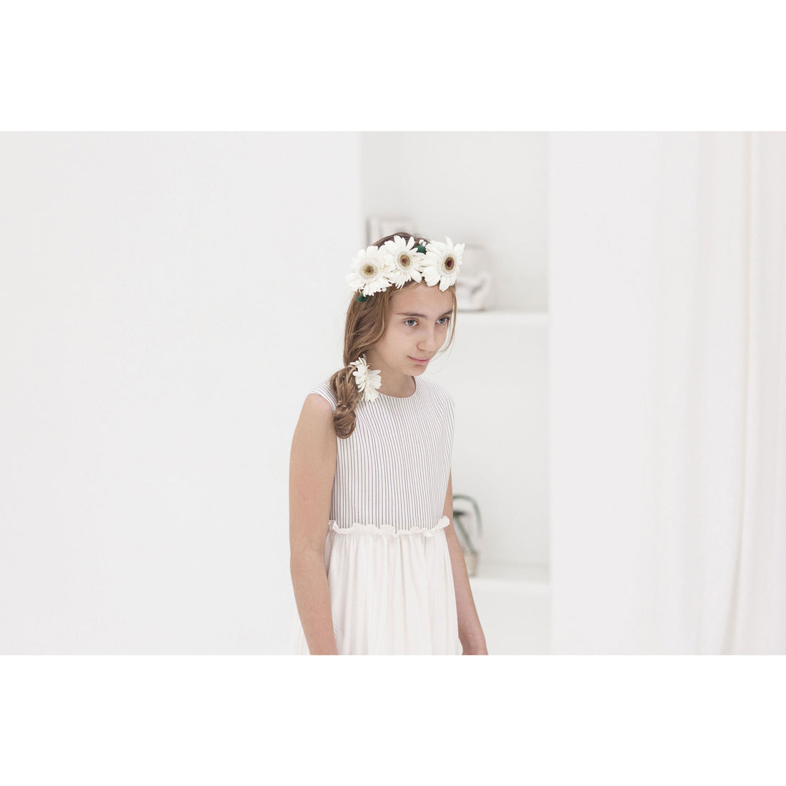 ROWE Cream Tiered Ruffle Maxi Dress
