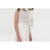 ROWE Cream Tiered Ruffle Maxi Dress