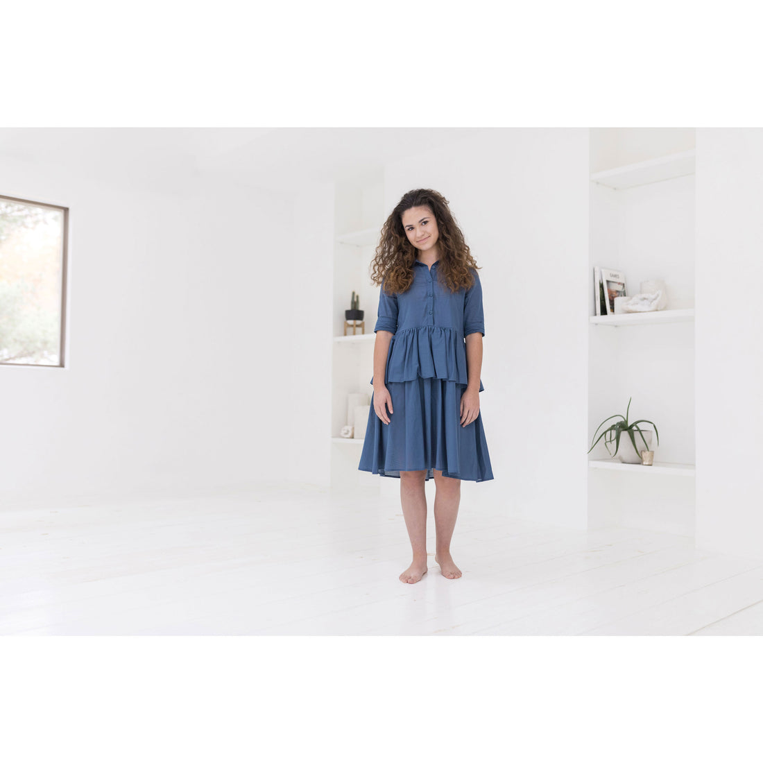 Ava and Lu Marine Peplum Shirtdress