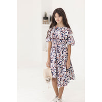 ROWE Floral Elastic Waist Asymmetrical Dress