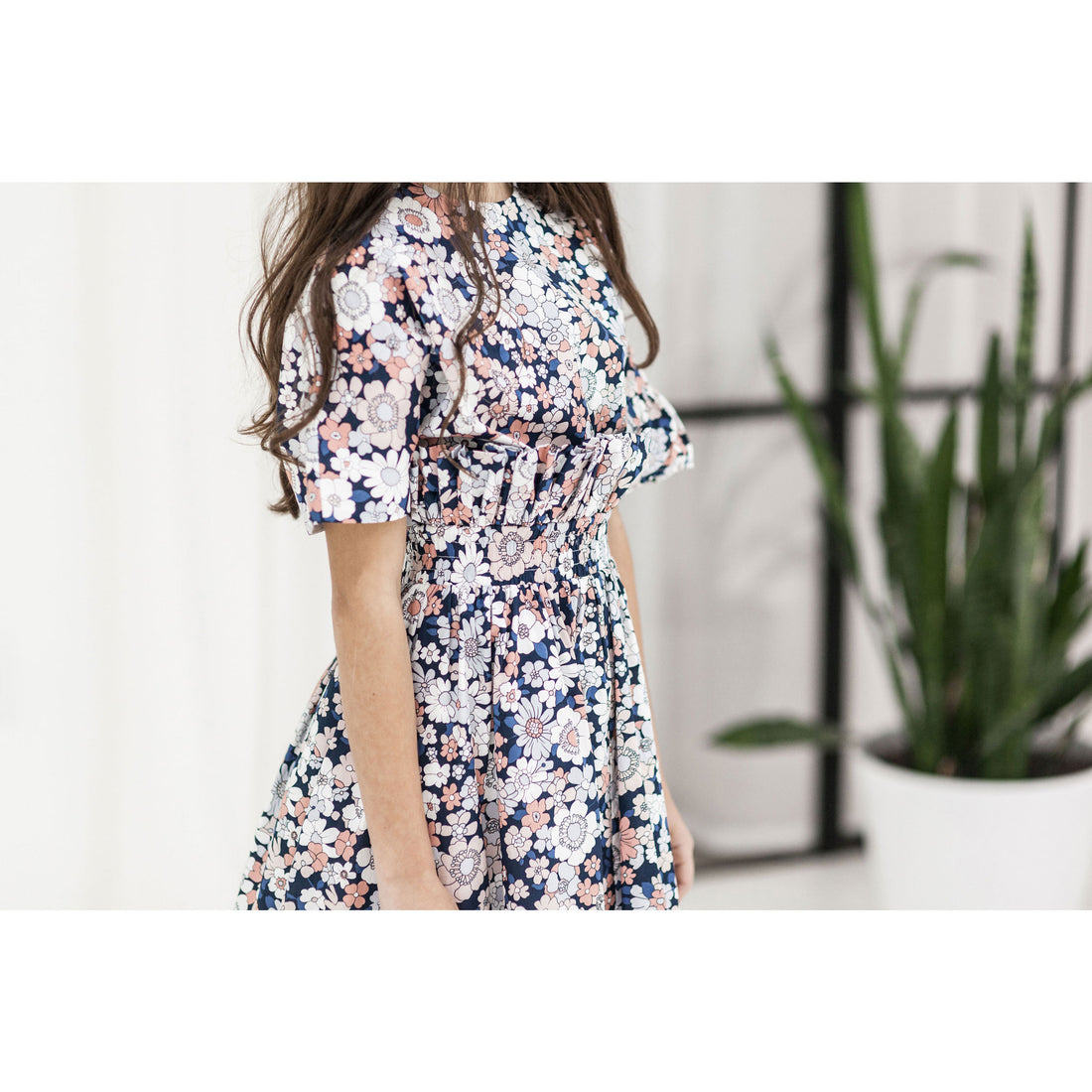 ROWE Floral Elastic Waist Asymmetrical Dress