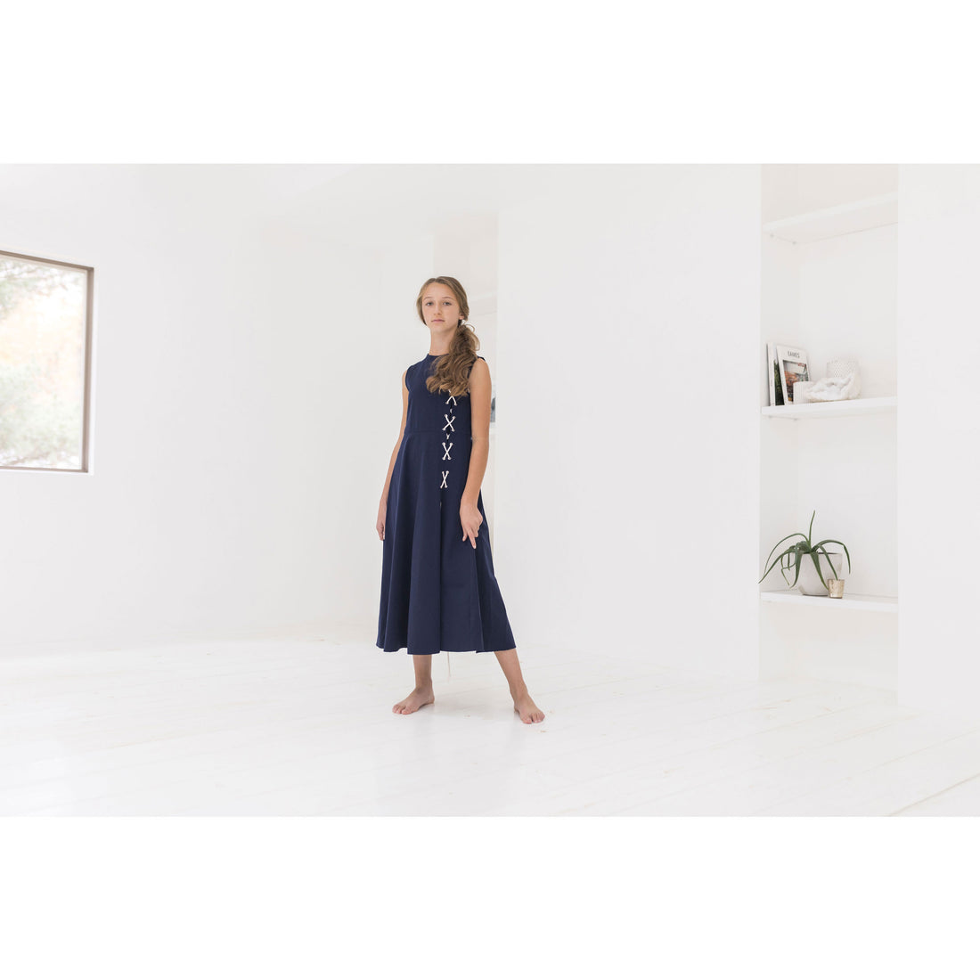 Ava and Lu Navy Asymmetrical Jumper