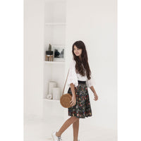 Ava and Lu Green Floral Pleated Skirt