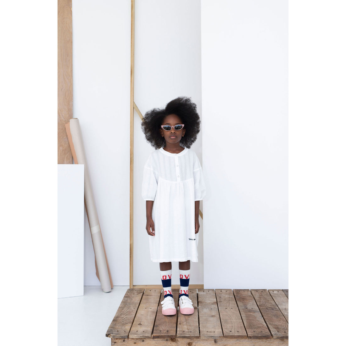 Beau Loves White Sunshine Oversized Smock Dress