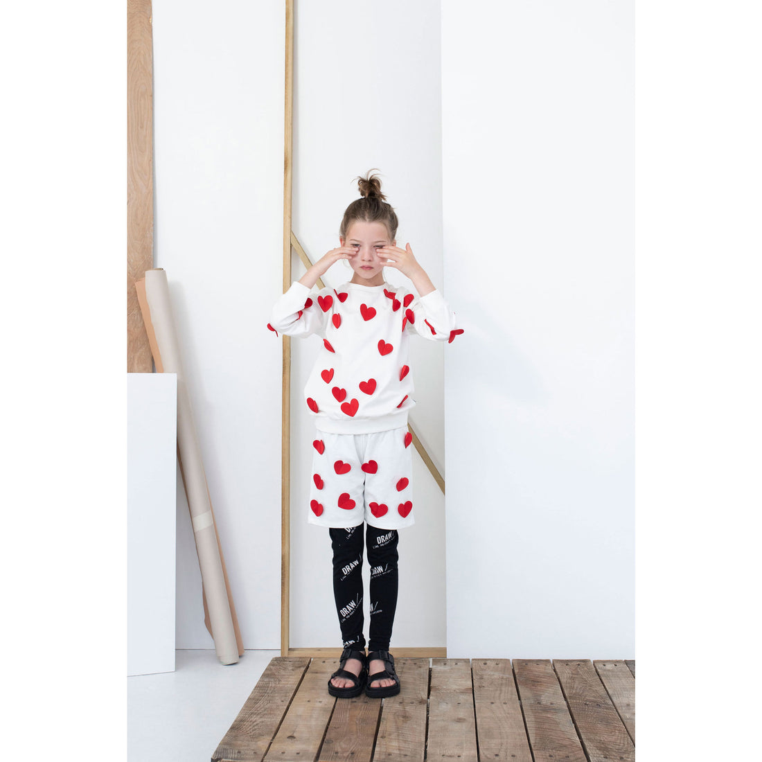 Beau Loves White Hearts Sweatshirt