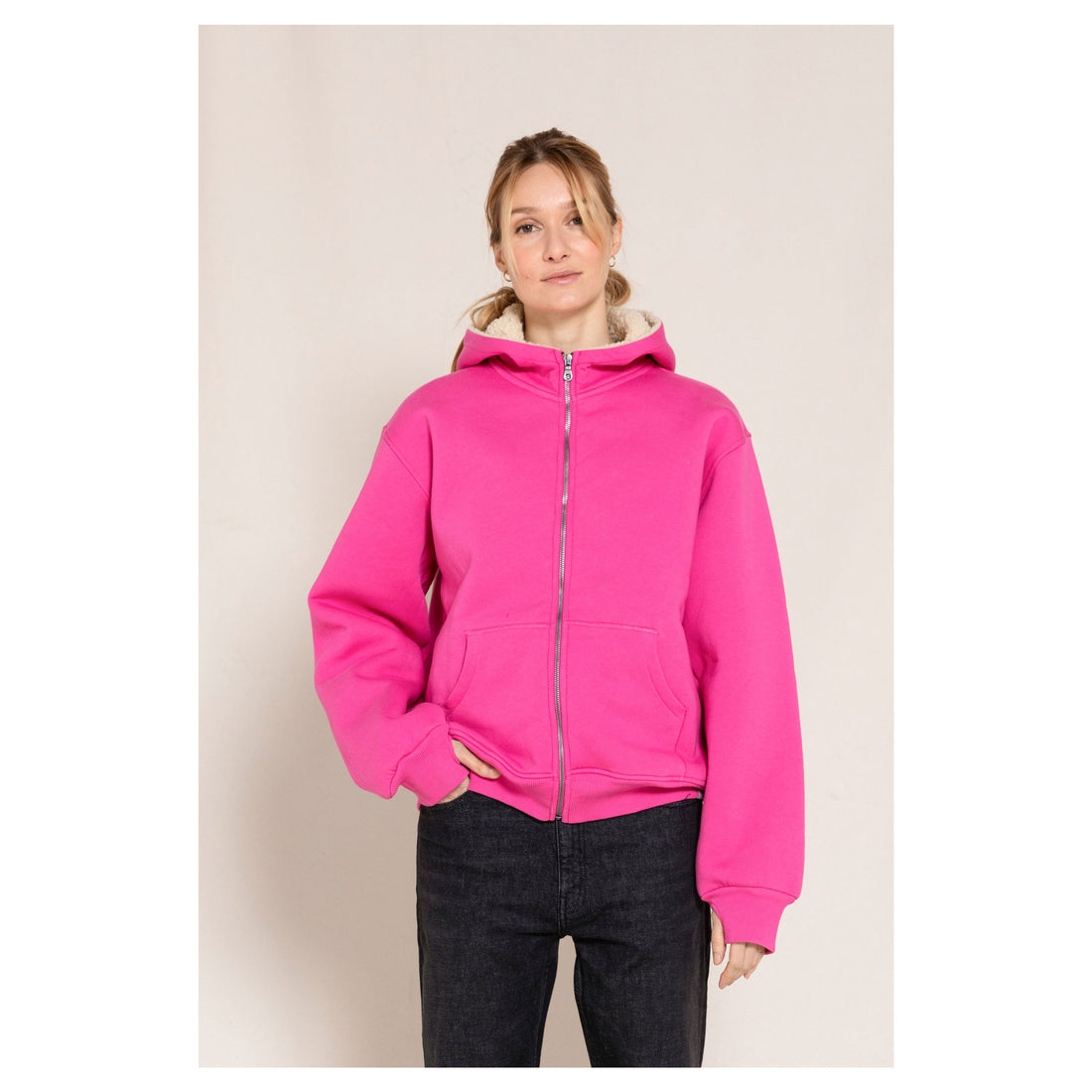 Finger in the Nose Hummer Super Pink Reversible Zipped Hoodie