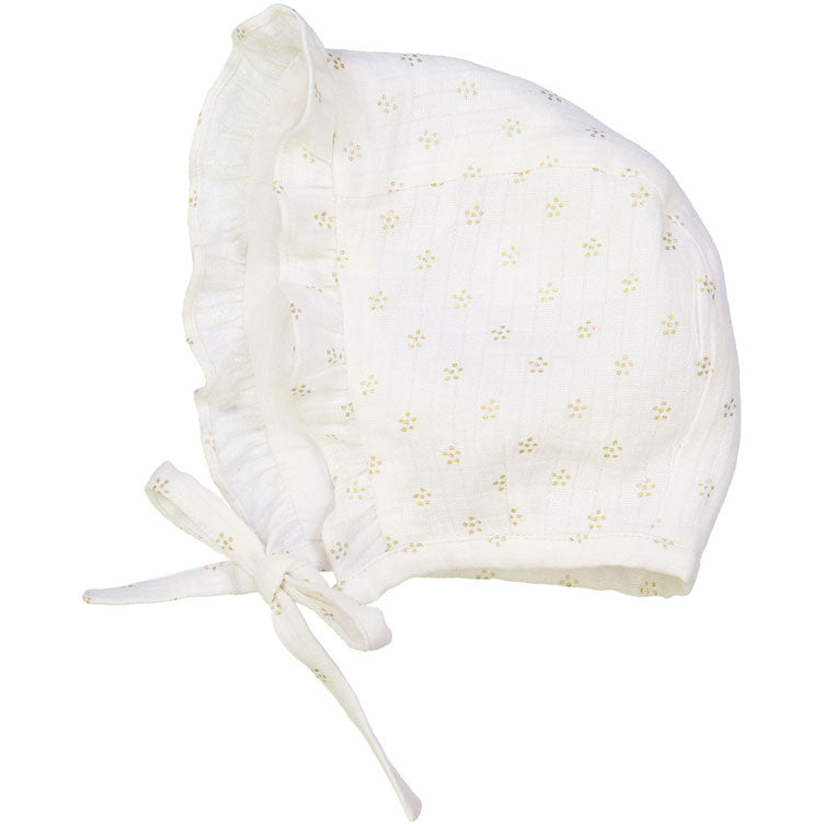 Louis Louise Gold Dots Baby Bonnet