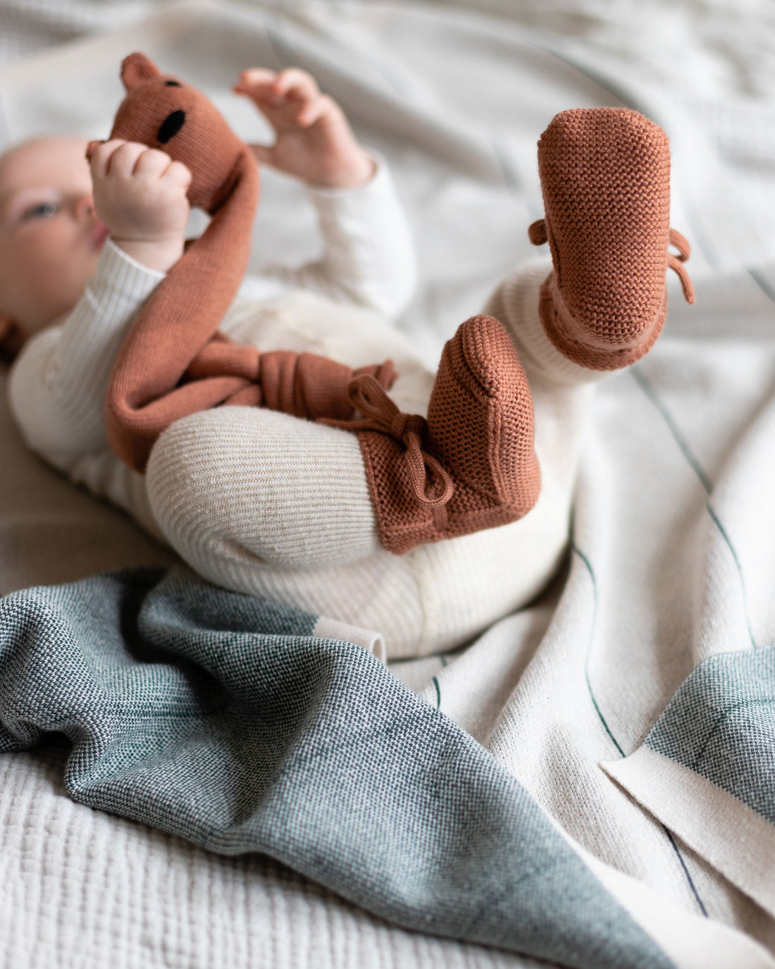 Hvid Brick Baby Booties
