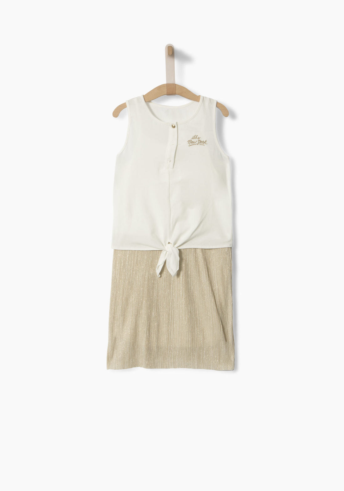 IKKS Gold Pleated Dress