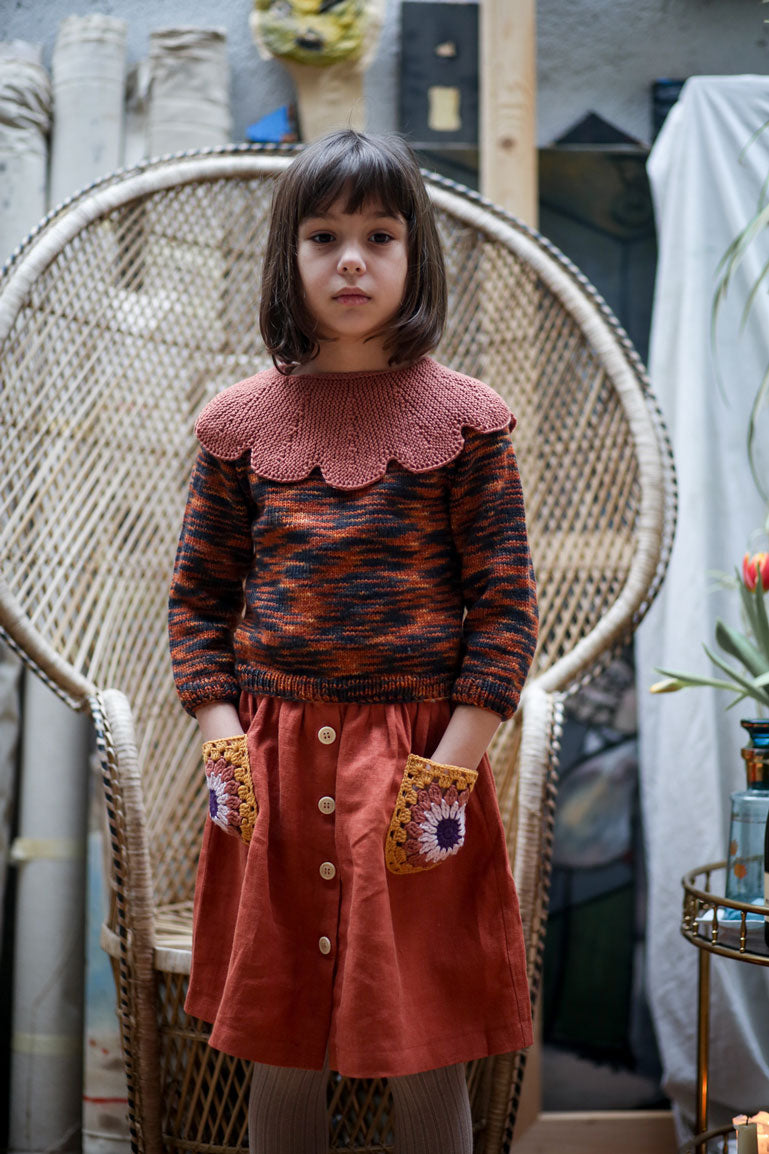 Kalinka Rust Daisy Sweater