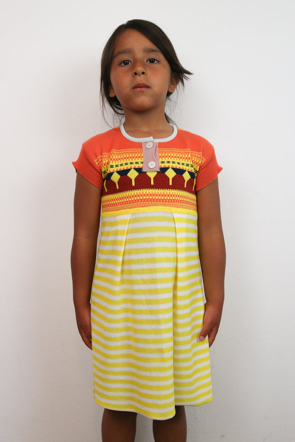 Ligne Noire Yellow Jacquard Little Dress