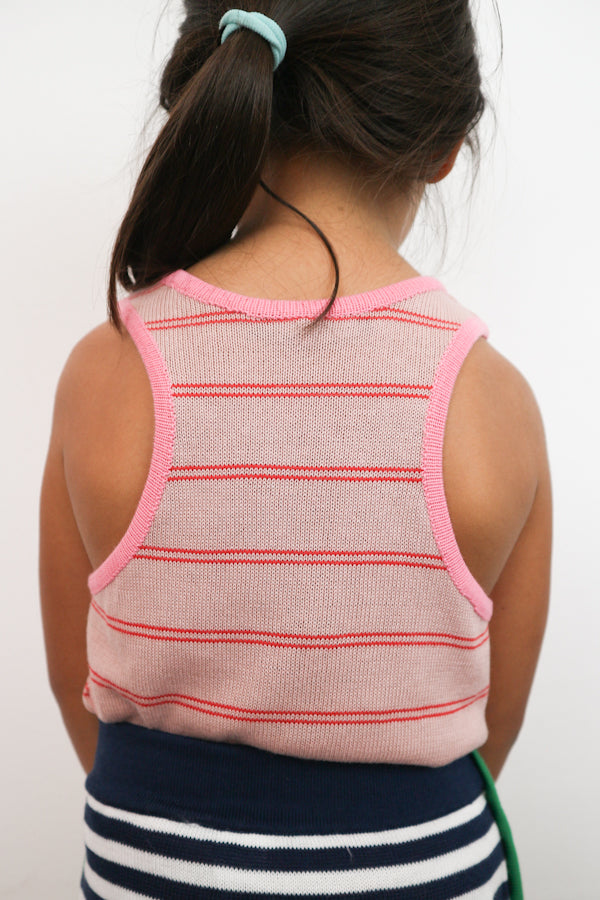 Ligne Noire Cintage Pink Stripe Tank Top