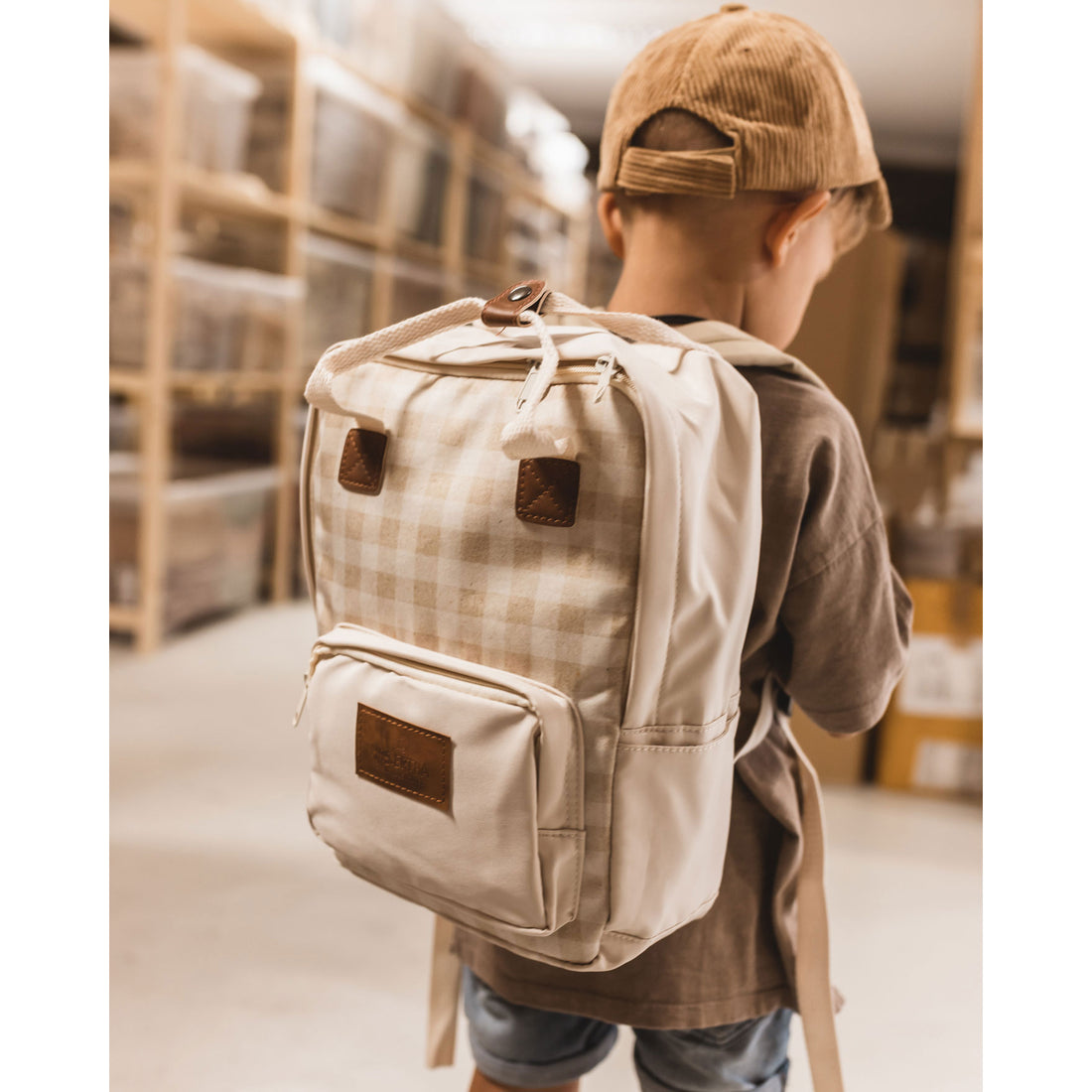 Mrs. Ertha Classic Squares School Backpack