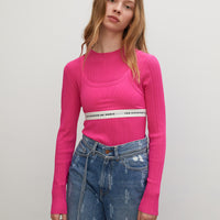 Les Coyotes De Paris Ultra Pink Ribbed Long Sleeve Tee