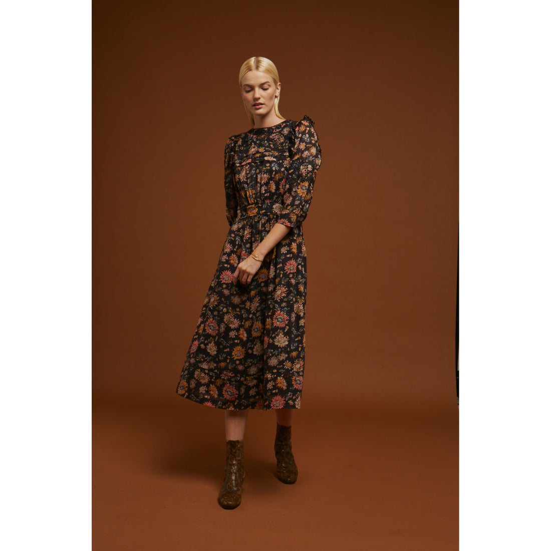 Soeur Black Floral Isa Dress