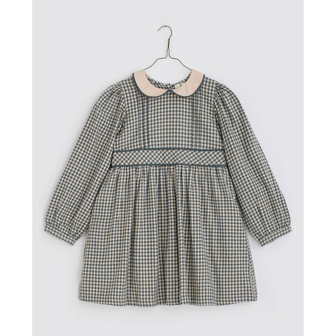 Little Cotton Clothes Cove Blue Check Flannel Isadora Dress