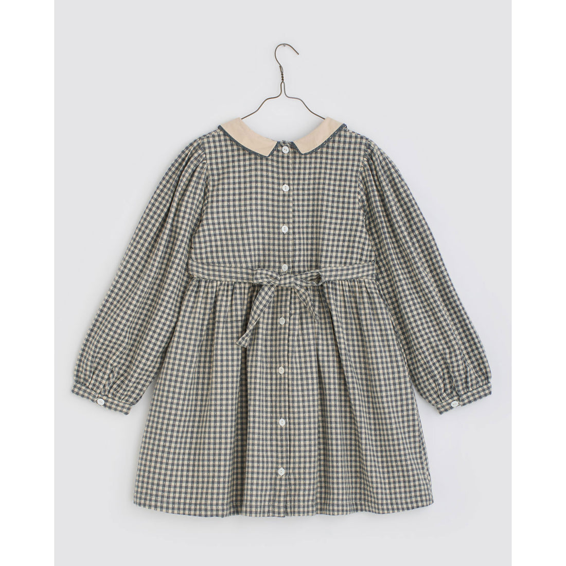 Little Cotton Clothes Cove Blue Check Flannel Isadora Dress