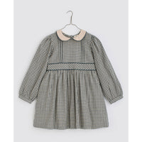 Little Cotton Clothes Cove Blue Check Flannel Isadora Dress
