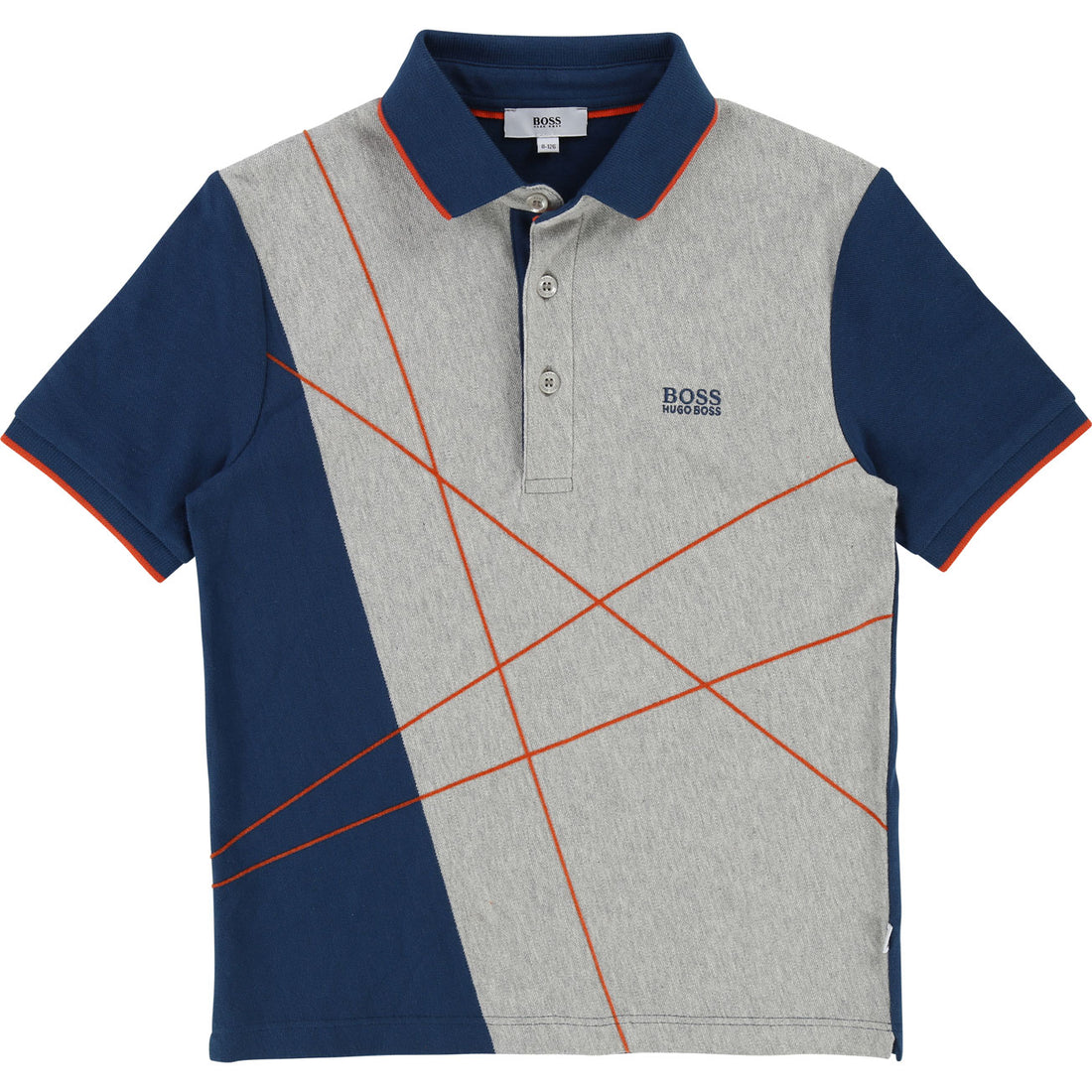 BOSS Hugo Boss Grey Colorblock Line Polo