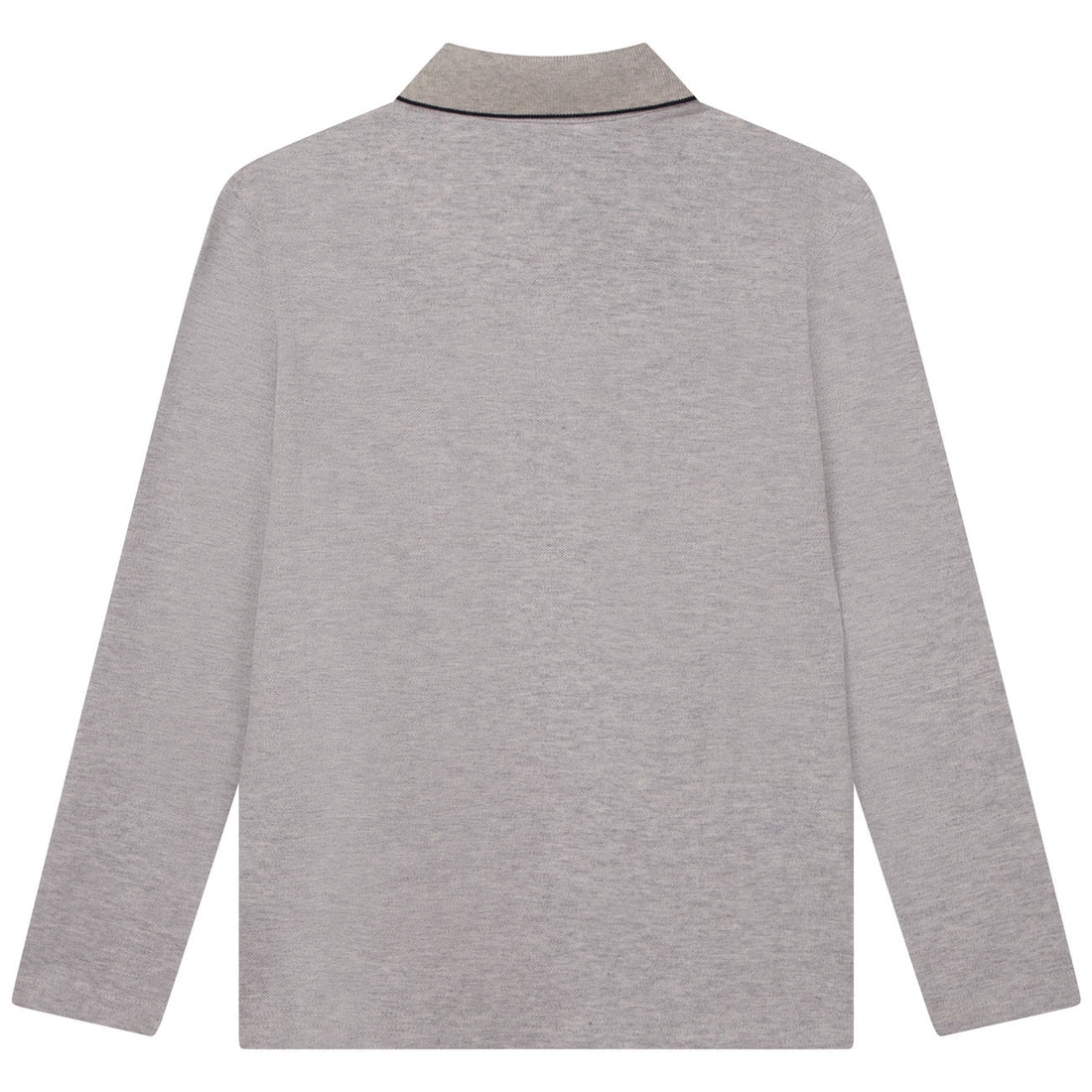 Hugo Boss Chine Grey Long Sleeve Logo Polo