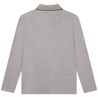 Hugo Boss Chine Grey Long Sleeve Logo Polo
