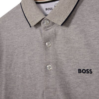 Hugo Boss Chine Grey Long Sleeve Logo Polo