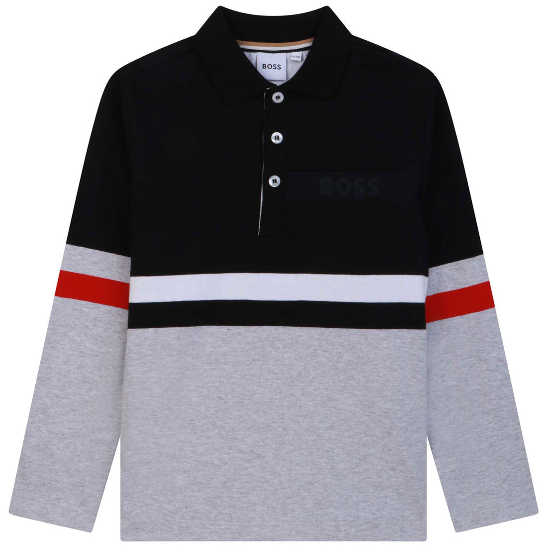 Hugo Boss Black Colorblock Long Sleeve Polo