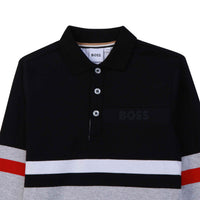 Hugo Boss Black Colorblock Long Sleeve Polo