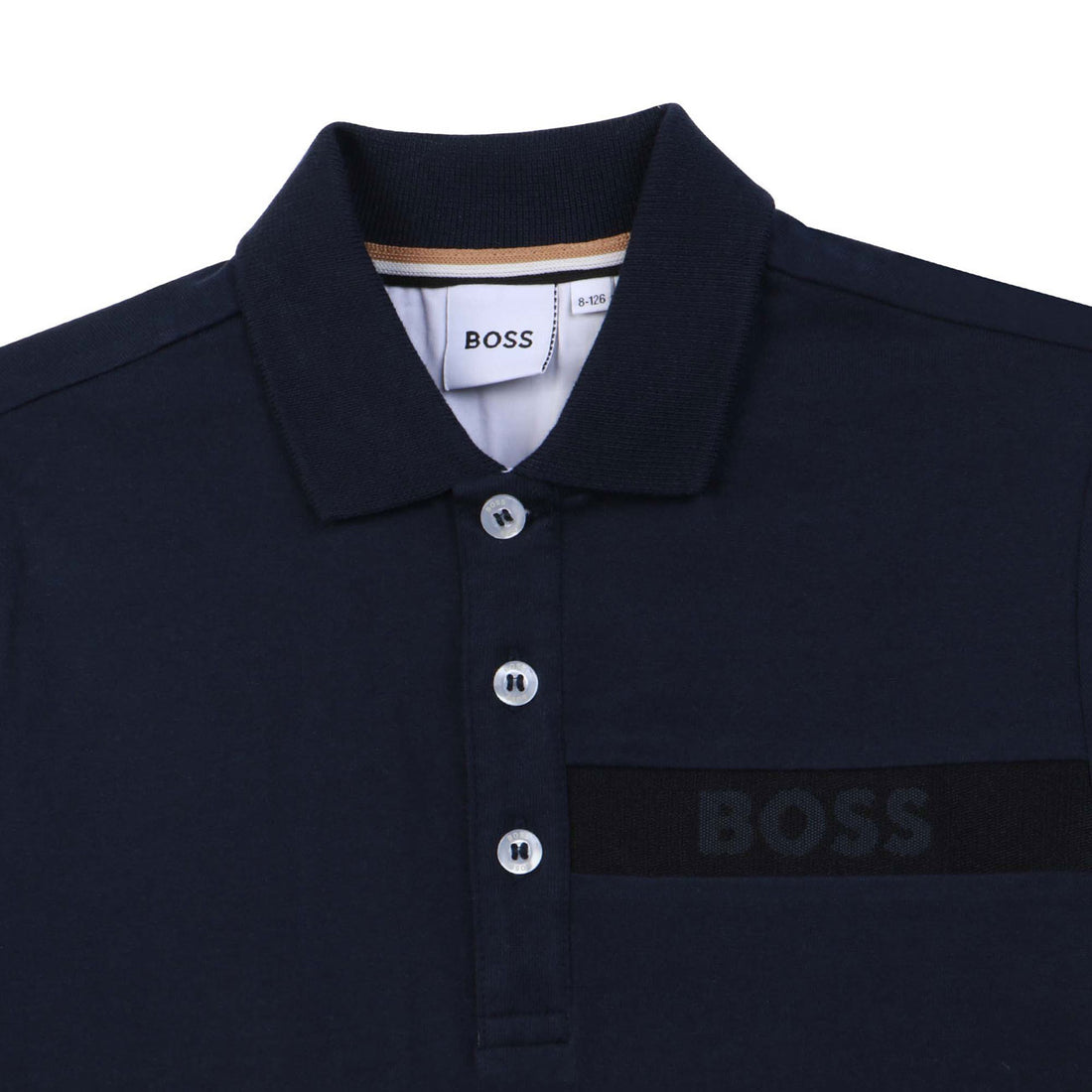 Hugo Boss Navy Colorblock Long Sleeve Polo
