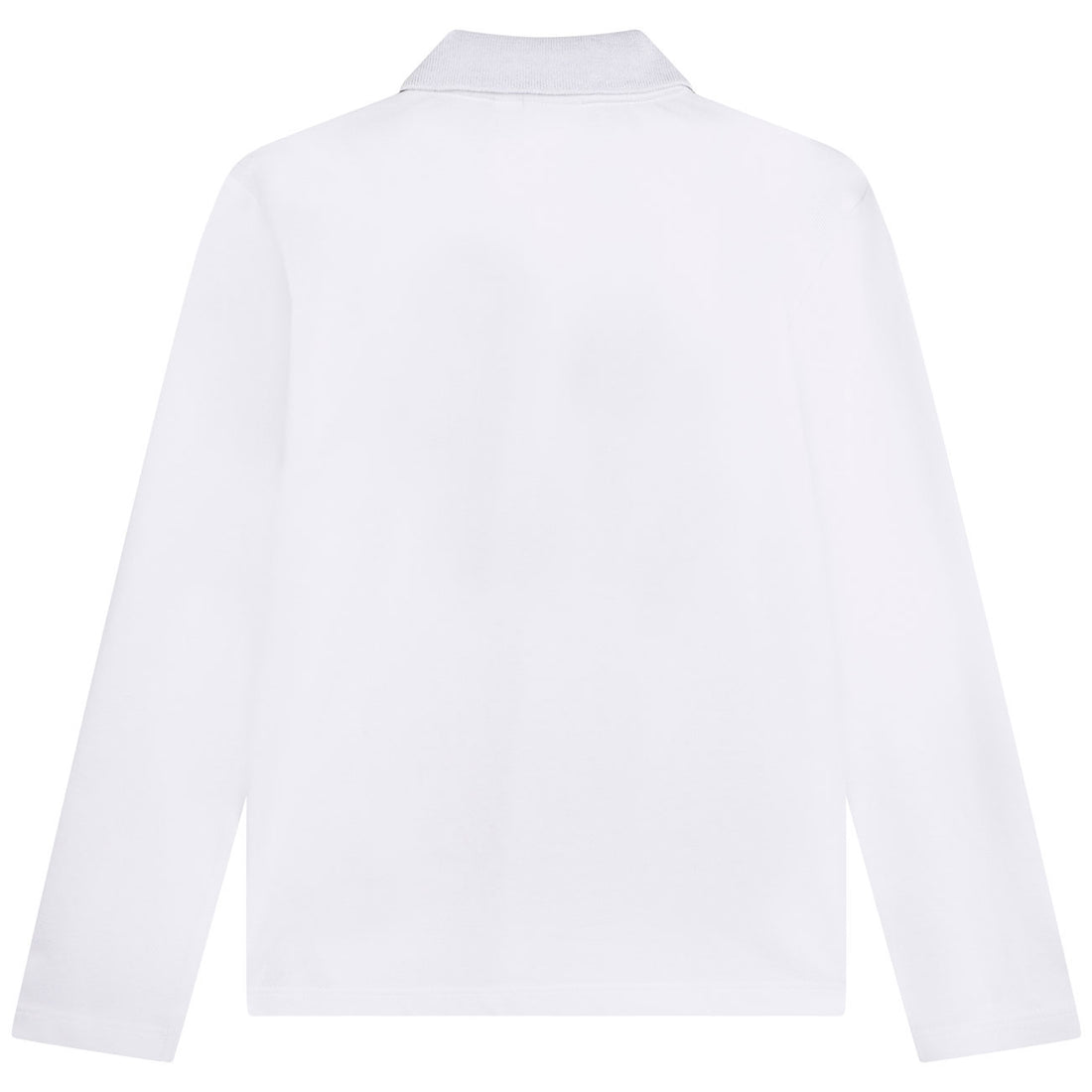 Hugo Boss White Trimmed Long Sleeve Polo