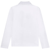 Hugo Boss White Trimmed Long Sleeve Polo
