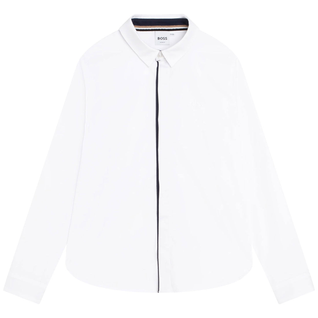 Hugo Boss White Long Sleeved Trimed Shirt