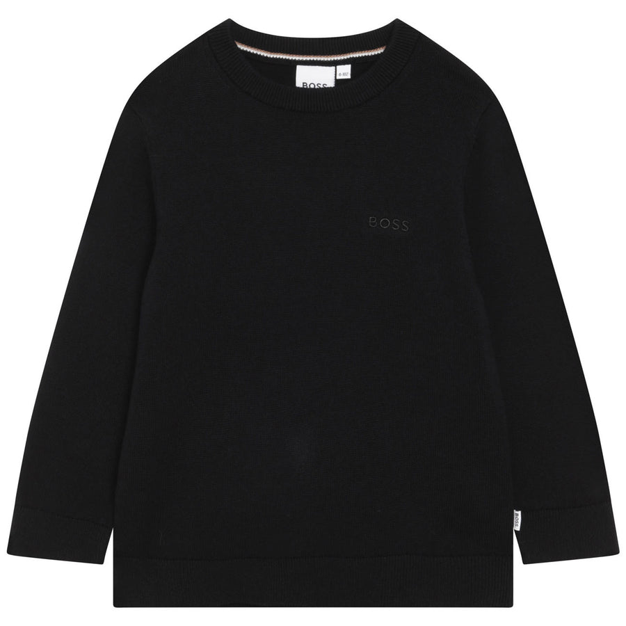Hugo Boss Black Sweater with Boss Embroidery